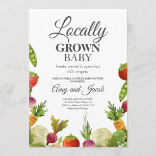 Invitation Le marché cultivé sur place d'agriculteurs couple