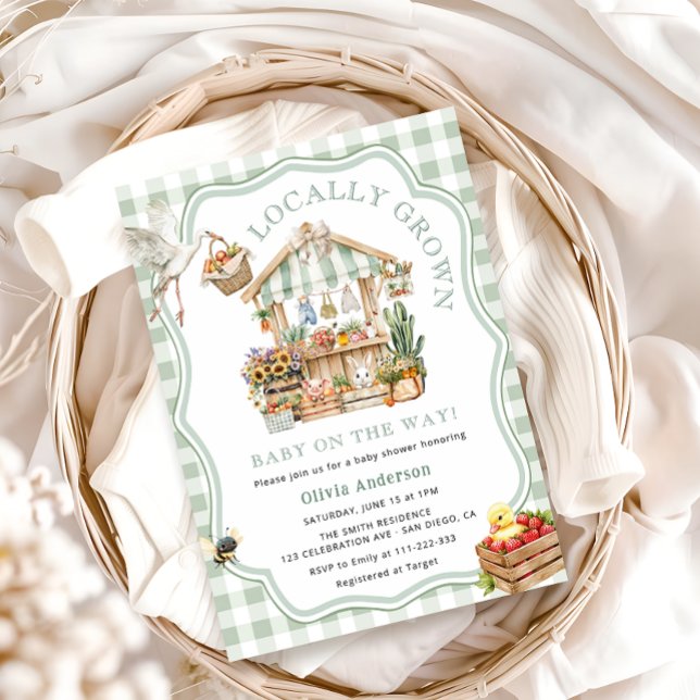 Invitation Le marché des agriculteurs Baby shower cultivé loc (Créateur téléchargé)