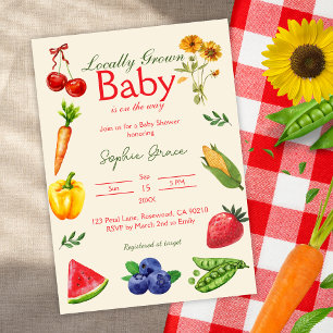 Invitation Le marché des agriculteurs Baby shower cultivé loc