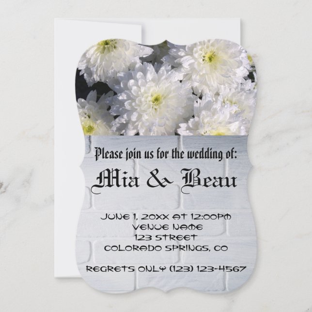 Invitation Le mariage blanc fleurit le destin de la destinée  (Devant)
