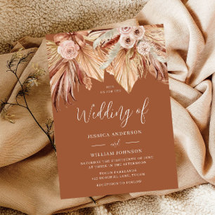 Invitation Le Mariage Boho : Bohemian Terracotta séché Floral