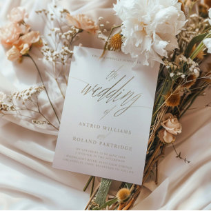 Invitation Le Mariage De La Calligraphie Or De Faux