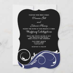Invitation Le mariage de la ceinture noire bleu marine invite