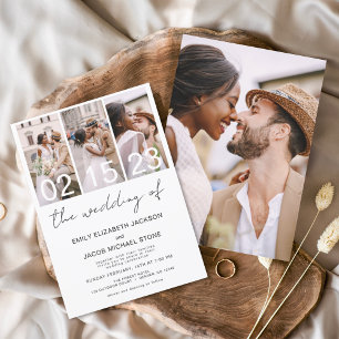 Invitation Le Mariage de la photo Simple Minimaliste Blanc