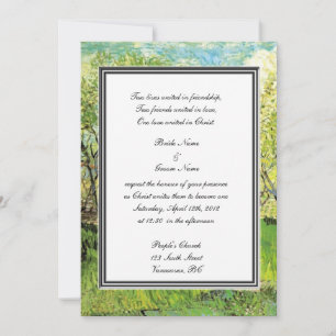 Invitation le mariage de la religion, verger de Van Gogh en f