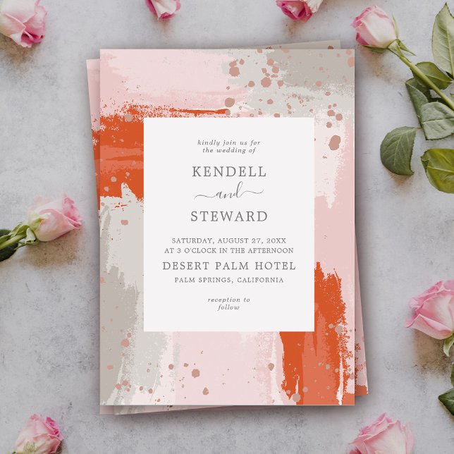 Invitation Le Mariage de l'Arist moderne lumineux abstrait él (Créateur téléchargé)