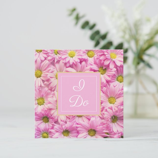 Invitation Le Mariage de Pretty Pink Daisy (Debout devant)
