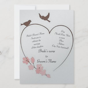 Invitation Le Mariage de “The Heart of Love Bird's”