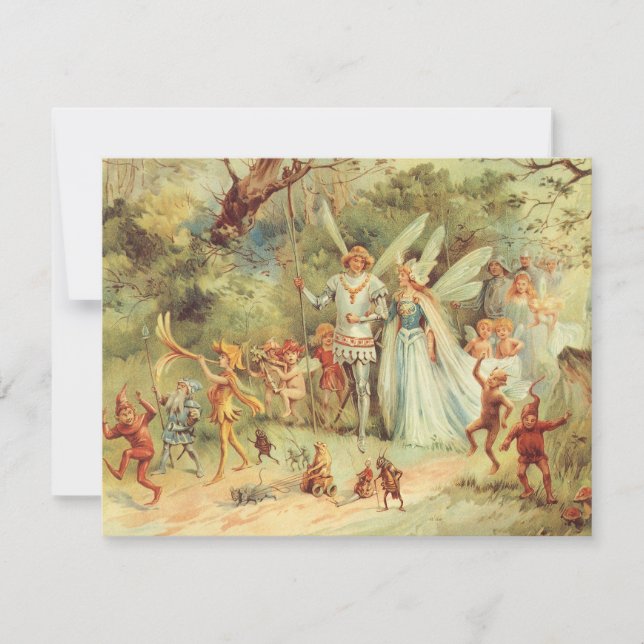 Invitation Le Mariage de Thumbelina et du Prince, Contes de F (Devant)