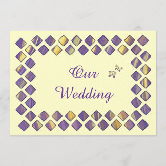 Invitation Le mariage des papillons aux Diamants jaunes viole