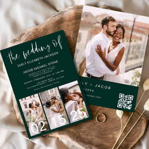 Invitation Le Mariage du code QR minimaliste Sage Green