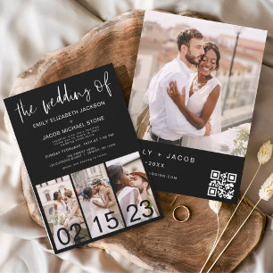 Invitation Le Mariage du code QR minimaliste Simple