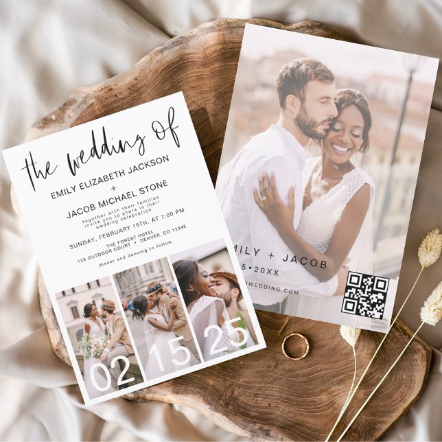Invitation Le Mariage du code QR minimaliste transparent (Créateur téléchargé)
