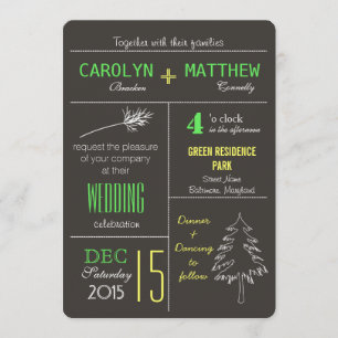 Invitation Le mariage moderne dans l'arbre en bois laisse