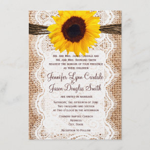Invitation Le mariage rustique de la dentelle torride de Burl