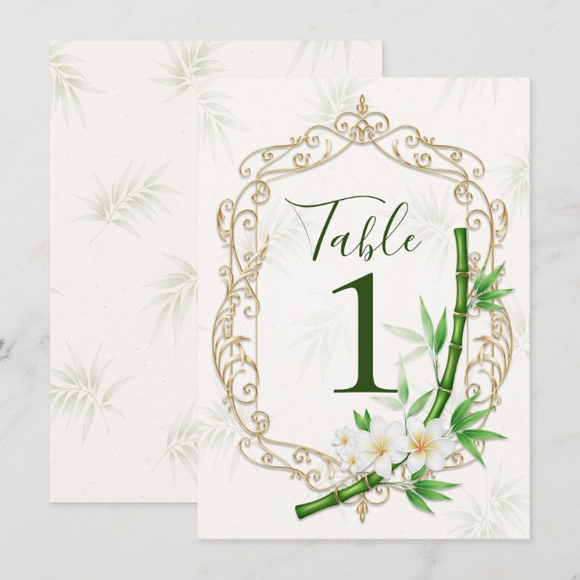 Invitation Le Mariage Tropical Impérial de Jardin de Bambou  (Devant / Derrière)