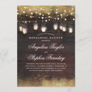 Invitation Le Mason Jar illumine le dîner de répétition en bo