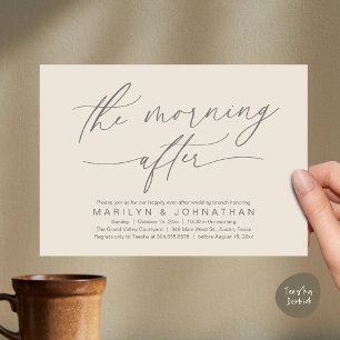 Invitation Le matin après le Brunch Moderne Mariage Elopement