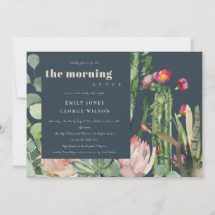 INVITATION LE MATIN APRÈS LE MARIAGE, LE CACTI FLORAL ROSE MA