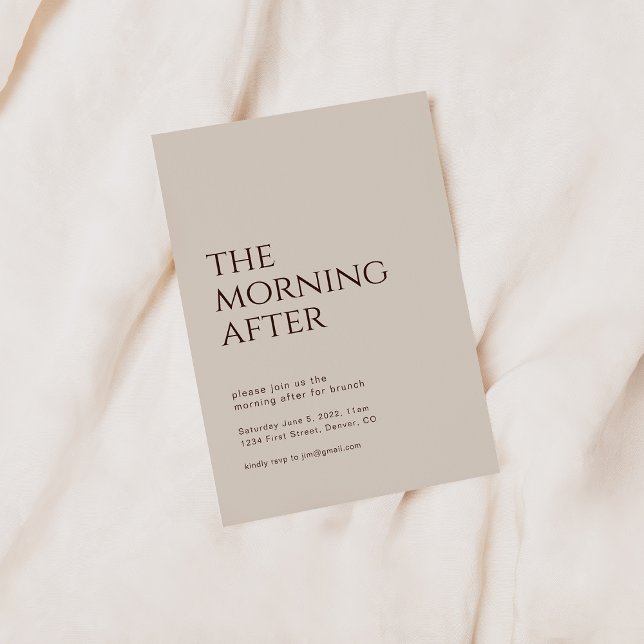 Invitation Le matin après l'invitation de Brunch Mariage (Créateur téléchargé)