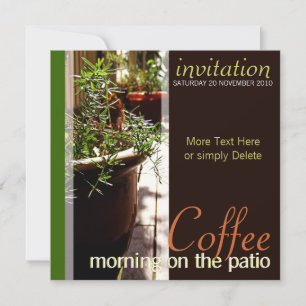Invitation Le matin du café sur l'invitation du Patio