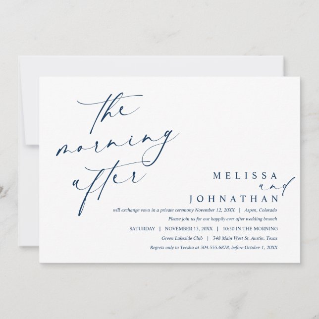 Invitation Le matin suivant, Post Mariage Brunch (Devant)