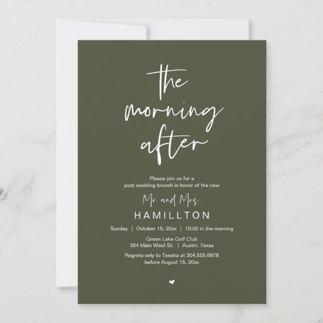 Invitation Le matin suivant, Post Mariage Brunch (Devant)