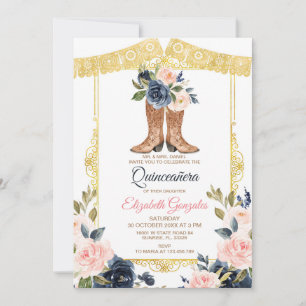 Invitation Le mexicain Charro Boots Quinceanera