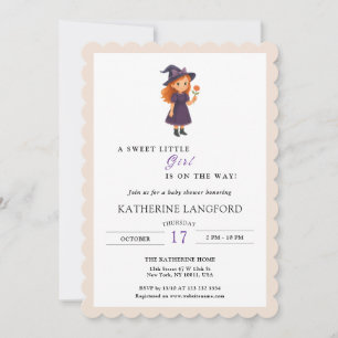 Invitation Le mignon ange sur le chemin Baby shower d'Hallowe