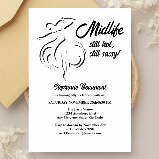 Invitation Le milieu de vie de la femme drôle toujours chaud  (Créateur téléchargé)