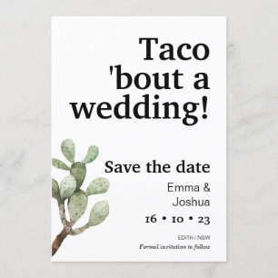 Invitation Le Minimaliste Taco Bout Un Mariage Sauvegardez La