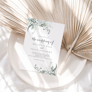 Invitation Le minimaliste vert Eucalyptus Mariage de