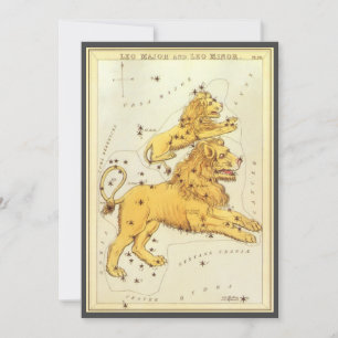 Invitation Le miroir de Leo le lion Vintage Constellation Ura
