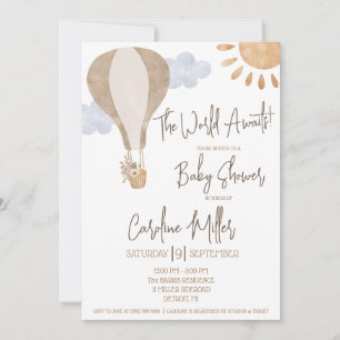 Invitation Le monde attend ! Invit Baby shower neutre pour le