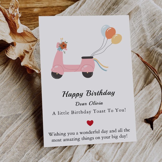 Invitation Le monde est plus beau, Moto et Fleur (The world is more beautiful, Motorcycle and Flower Invitation)