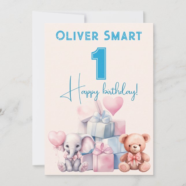 Invitation Le monde magique de 1 célébration (Devant)