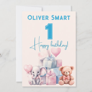 Invitation Le monde magique de 1 célébration