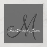 Le monogramme élégant d'invitations de mariage