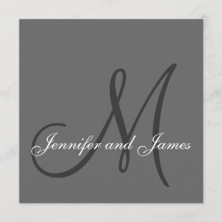 Invitation Le monogramme élégant d'invitations de mariage
