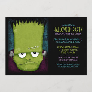 Invitation Le Monster Halloween Party de Grumpy Frankenstein