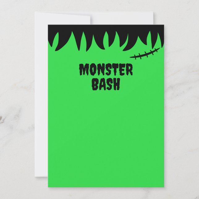 Invitation Le monstre de Frankenstein coud des cicatrices et  (Devant)