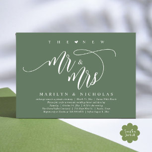 Invitation Le New Mr and Mrs, Modern Mariage Dinner Party