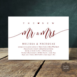 Invitation Le New Mr and Mrs, Modern Mariage Dinner Party