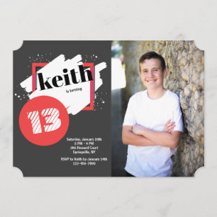 Invitation Le noir avec le rouge détaille l'invitation