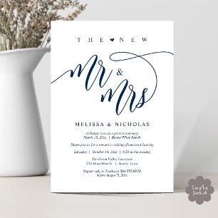 Invitation Le nouveau dîner de mariage moderne Mr et Mrs
