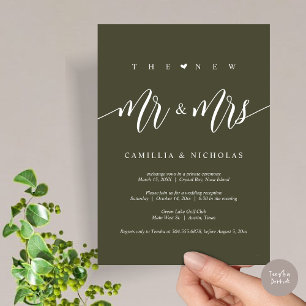 Invitation Le Nouveau M. et Mme, Mariage Elopement Party