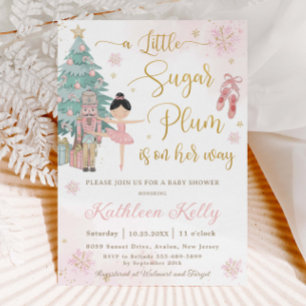 Invitation Le Nutcracker Winter Wonderland Girl Baby shower