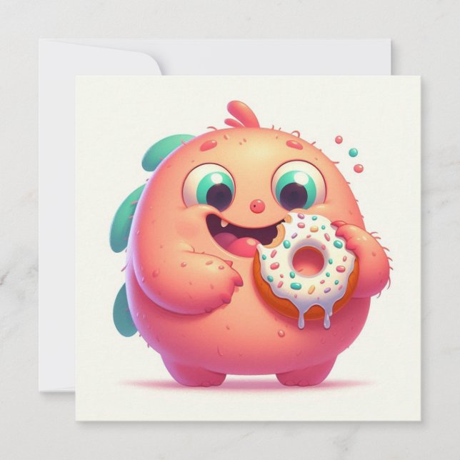 Invitation Le p’tit monstre mangeur de donut (Devant)