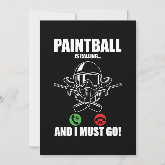 Invitation Le Paintball Appelle Cadeau de Marqueur de Joueur  (Devant)