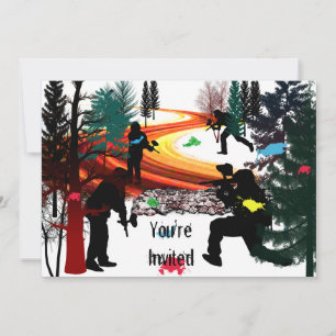 Invitation Le Paintball d'hiver dans les bois